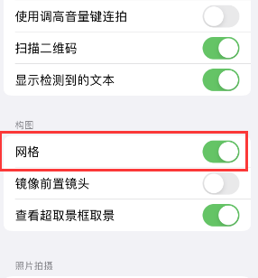 老新镇苹果手机维修网点分享iPhone如何开启九宫格构图功能