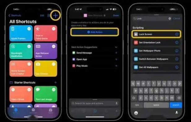 老新镇苹果14锁屏维修店分享iPhone14升级iOS16.4后如何创建锁屏快捷方式 